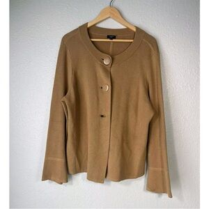 Talbots Camel Button-Front Cardigan
